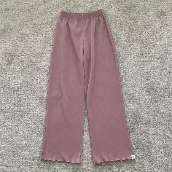 Women’s Pink Dusty Rose Pants Coquette Minimalist Athleisure Baggy Lightweight - Picture 2 of 4